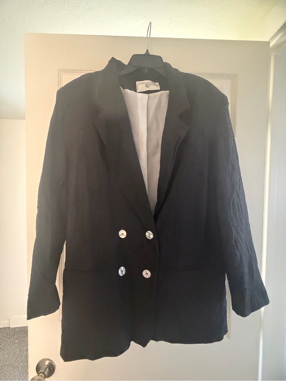Lisa international Black Double-Breasted Women's Blazer